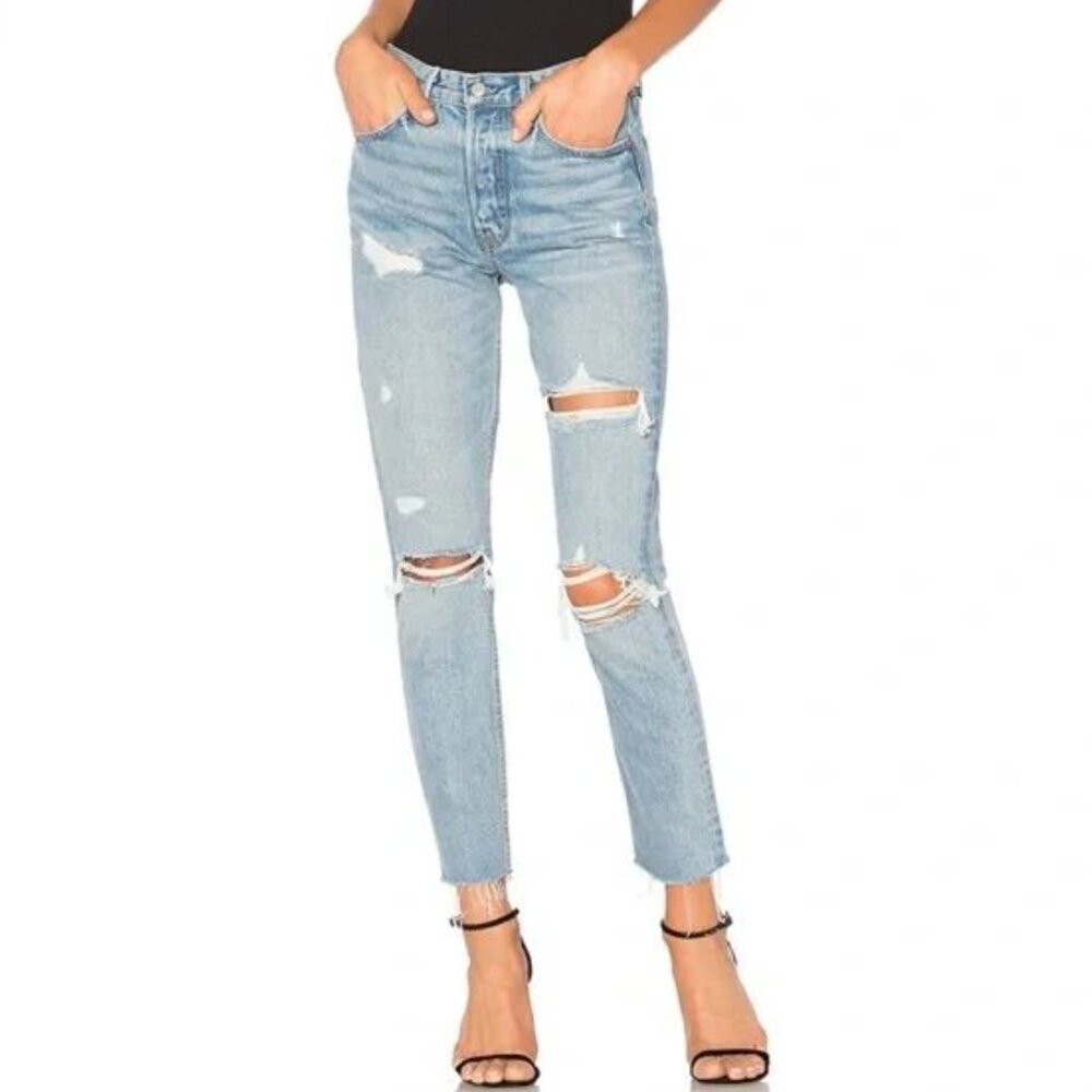 Like New - GRLFRND Karolina Distressed Jeans - Aritzia
